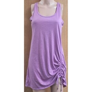 Miken Swim Tank Cover Up, Violet Sunset, Size Small, Gathered Side, Mid-thigh